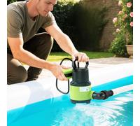 Outsunny Pompe d'évacuation eaux chargées/propres débit 9000L/H 400W profondeur max. 15m interrupteur à flotteur 16x14x27cm vert