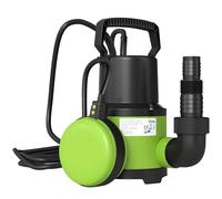 Outsunny Pompe d'évacuation eaux chargées/propres débit 9000L/H 400W, profondeur max. 7m, pour eaux sales avec particules jusqu'à 15 mm, pompe de relevage eaux chargées interrupteur à flotteur, vert