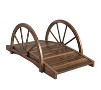 Outsunny Pont de Jardin en Bois, Charge 150 KG, 100 x 50 x 37 cm Marron