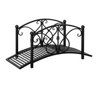 Outsunny Pont de jardin en métal décoration de jardin avec garde-corps latéraux charge maximale 150 kg 102 x 48 x 49 cm noir