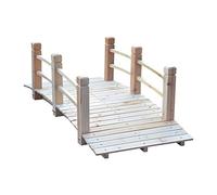 Outsunny Pont de Jardin - Pont de Bassin - passerelle en Bois avec Balustrade - Décoration du Jardin dim. 152,5L x 67l x 48H cm - Bois de Sapin
