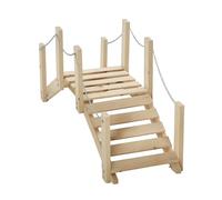 Outsunny Pont de Jardin - Pont de Bassin - passerelle en Bois - Décoration du Jardin dim. 100L x 32l x 48H cm - Bois de Sapin