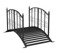 Outsunny Pont de Jardin Pont en Acier avec Garde-Corps latéraux, Charge Maximale 120 KG, décoration de Jardin pour Jardin, Étang, Ruisseau, 119 x 67 x 70 cm, Noir