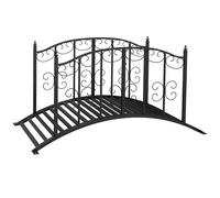 Outsunny Pont de Jardin Pont en acier avec Garde-corps latéraux, Charge Maximale 120 KG, décoration Jardin, 119 x 67 x 70 cm noir