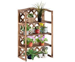 Outsunny Porte-Fleurs Étagère à Plantes Banc de Fleurs 3 étages en Bois de Sapin (modèle8)