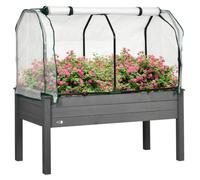 Potager sur Pieds surélevé - Outsunny - avec bâche en PE - volume 104 L - avec Trous de Drainage, Tissu non tissé - gris foncé