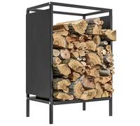 Outsunny Range Bûche Interieur Rack Bois 44 x 28 x 65 cm Noir