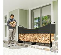 Outsunny Range bûches extérieur, abri bois de chauffage couverture imperméable 600D Oxford charge 300 kg 260 x 38 x 118 cm noir