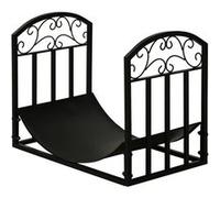 Outsunny - Range-bûches rack à bûches style fer forgé dim. 60,5L x 36l x 46,5H cm métal noir