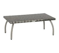 Outsunny Rattan Wicker Table basse en polyéthylène avec matériau résistant aux intempéries pour extérieur, jardin, balcon, cour, gris