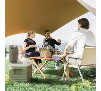 Outsunny Réfrigérateur Portatif Électrique 30L Réfrigérateur de Voiture 12V/24V -20℃ à +20 ℃ avec Écran LED Tactile 61x39x41,5 cm Vert