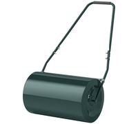 Outsunny Rouleau pour Gazon 63L de Capacité avec Lame Raclette, en Métal, 123x58x40 cm, Vert foncé