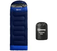 Outsunny Sac de Couchage Adulte Section Tête Fermeture Éclair | Sac de Rangement, Coton Creux 300 g/m², Portable, Camping Randonnée