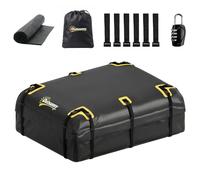 Outsunny Sac de Toit Voiture Étanche 21 Pieds Cubes Souple Universel Noir
