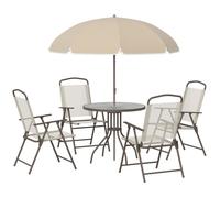 Outsunny - salon de jardin - Acier - 80x80x69.5cm - Marron