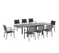 Outsunny Ensemble de salon de jardin Aluminium 270 x 90 x 75 cm Gris