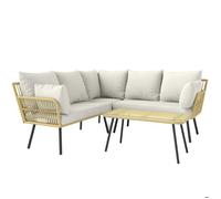 Outsunny - Salon de jardin - Résine tressée - 112x63x74cm - Crème