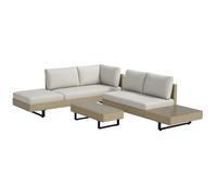 Outsunny - Salon de jardin - Résine tressée imitation rotin - 196x69x59cm - Beige