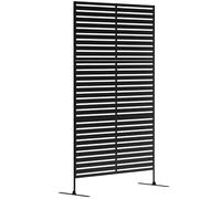 Outsunny Séparateur d'espace 3 pièces 122 x 198 cm Paravent indépendant en lamelles, Paroi de séparation 3 pièces en Acier, Séparateur d'espace Outdoor Paroi de séparation visuelle Paroi Mobile pour
