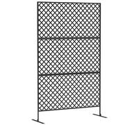 Outsunny Séparation de pièce en 3 parties 122x198 cm Paravent autoportant en treillis, noir