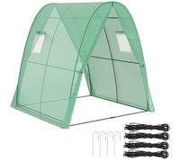 Outsunny Serre avec Porte roulante, 2 fenêtres, résistante à l'hiver Serre en Film d'acier, Serre pour Balcon, Jardin, Serre à tomates 180 x 180 x 200 cm, Serre à tomates pour tomates, légumes,