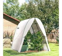 Outsunny Serre de jardin 1,8 x 1,8 x 2 m avec portes enroulables et grandes fenêtres, serre tunnel de jardin, blanc