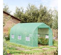 Outsunny Serre de Jardin 400x200x200 cm Type Tunnel avec 6 Fenêtres Vert