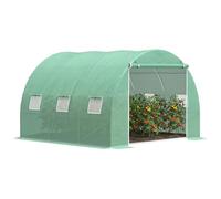 Outsunny Serre de Jardin 9 m² Porte Enroulable 6 Fenêtres 3 x 3 x 2 m Vert