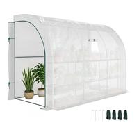 Outsunny Serre de Jardin Adossée Serre de Balcon 300x150x213cm Blanc