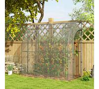 Outsunny Serre de jardin adossée, serre de balcon, bâche renforcée PVC, 2 portes enroulables, 214 x 118 x 212 cm, transparent