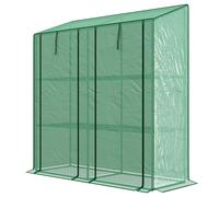 Outsunny Serre de jardin avec Couverture en PE, 6 Étagères et 2 Portes Enroulables, 143x46x151cm, Vert