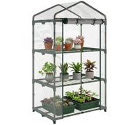 Outsunny Serre de Jardin avec Étagères 3 Niveaux 69x49x125cm Transparent