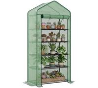 Outsunny Serre de Jardin avec Étagères 5 Niveaux 90x49x193cm Vert