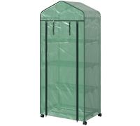Outsunny Serre de jardin balcon étagère serre 4 niveaux 69L x 50l x 165H cm acier époxy bâche amovible PE haute densité vert