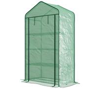 Outsunny Serre de Jardin Balcon étagère Serre 4 Niveaux 90L x 49l x 160H cm Acier galvanisé bâche Amovible PE Haute densité Vert