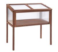 Outsunny Mini Serre sur Pieds dim. 90L x 50l x 93H cm Toit ouvrable Panneaux de Polycarbonate Bois Sapin traité