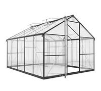 Outsunny Serre de Jardin en Polycarbonate avec Cadre en Alliage d'aluminium 7,5 m², Serre potagère avec gouttières, 2 fenêtres de Toit réglables, Porte battante, pour Plantes, Anti-UV, 304 x 247 x