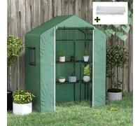 Outsunny Serre de jardin et bâche de remplacement avec porte, fenêtres et étagères bâche 135 g/m² pour légumes, plantes, fleurs