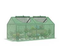 Outsunny Serre de Jardin Mini Serre 2 Fenêtres 120 x 60 x 60 cm Vert Foncé | Zippées et Enroulables, Couverture en Plastique, Cadre en Acier
