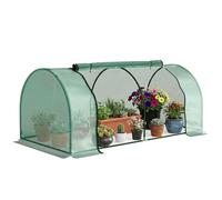 Outsunny Serre de jardin Mini serre à tomates 2 x 1 x 0,8 m – porte zippée, bâche PE, acier vert