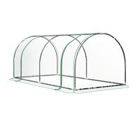 Outsunny Serre de Jardin Mini Serre Serre à tomates dim. 2L x 1l x 0,8H m Porte zippée bâche PVC Acier Transparent