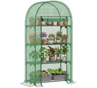 Outsunny Serre de Jardin PE avec Étagères 4 Niveaux 80 x 49 x 160 cm Vert