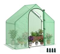 Outsunny Serre de jardin PE 180×100×168 cm – châssis en acier, bâche renforcée, porte zippée – Vert