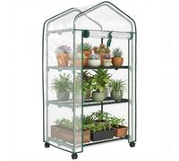 Outsunny Serre de Jardin PE Étagères 3 Niveaux 69x49x130cm Transparent