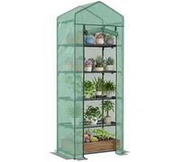 Outsunny Serre de Jardin PE Étagères 5 Niveaux Châssis Acier Vert