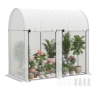 Outsunny Serre de Jardin PE Serre de Balcon 200 x 100 x 178 cm Blanc