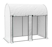 Outsunny Serre de Jardin PE, Serre de Balcon, bâche renforcée 140 g/m², châssis en Acier, 2 Portes zippées enroulables, pour légumes Plantes Fleurs, intérieur et extérieur, 200 x 100 x 178 cm, Blanc