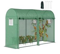 Outsunny Serre de jardin Petite serre de balcon bâche PE châssis acier 300 x 100 x 200 cm Vert