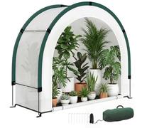 Outsunny Serre de Jardin Pliable et Portable Balcon 200 x 80 x 164 cm Vert | Petite Serre de Balcon, Bâche PE, Porte Zippée, pour Légumes Plantes Fleurs Tomates