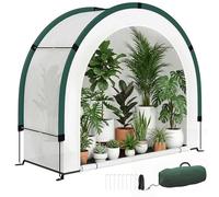 Outsunny Serre de Jardin Pliable et Portable, Petite Serre de Balcon en Bâche PE et Porte Zippée, pour Légumes Plantes Fleurs, 200 x 80 x 164 cm, Vert